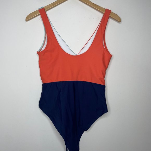 CUPSHE Color Block V-Neck One Piece Swimsuit Bathing Suit NWT Size M - Picture 7 of 9